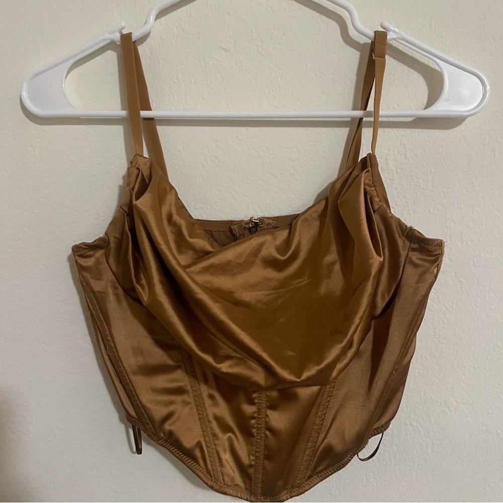 Urban Outfitters Gold Satin Top